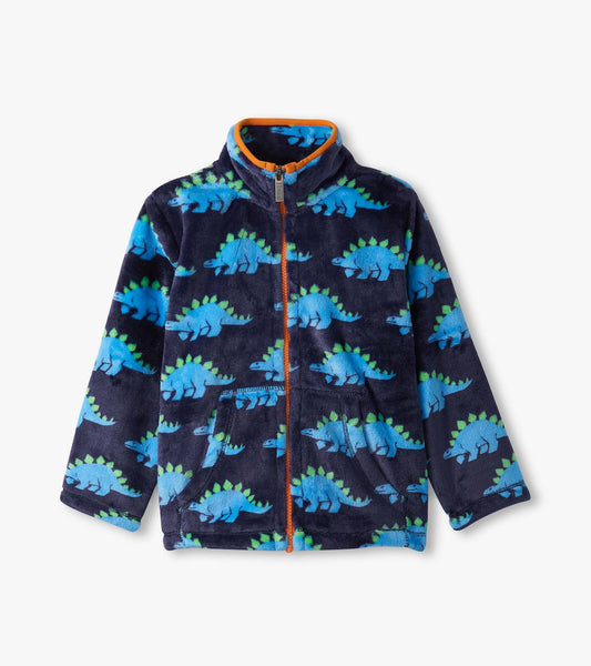 Veste à glissière en molleton duveteux – Stégosaure