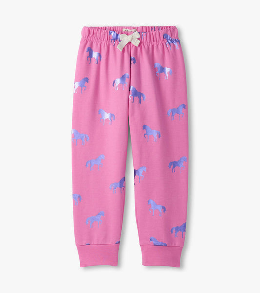Girls Shimmer Horses Cuffed Track Pants
