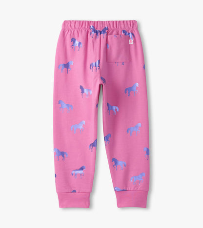 Girls Shimmer Horses Cuffed Track Pants