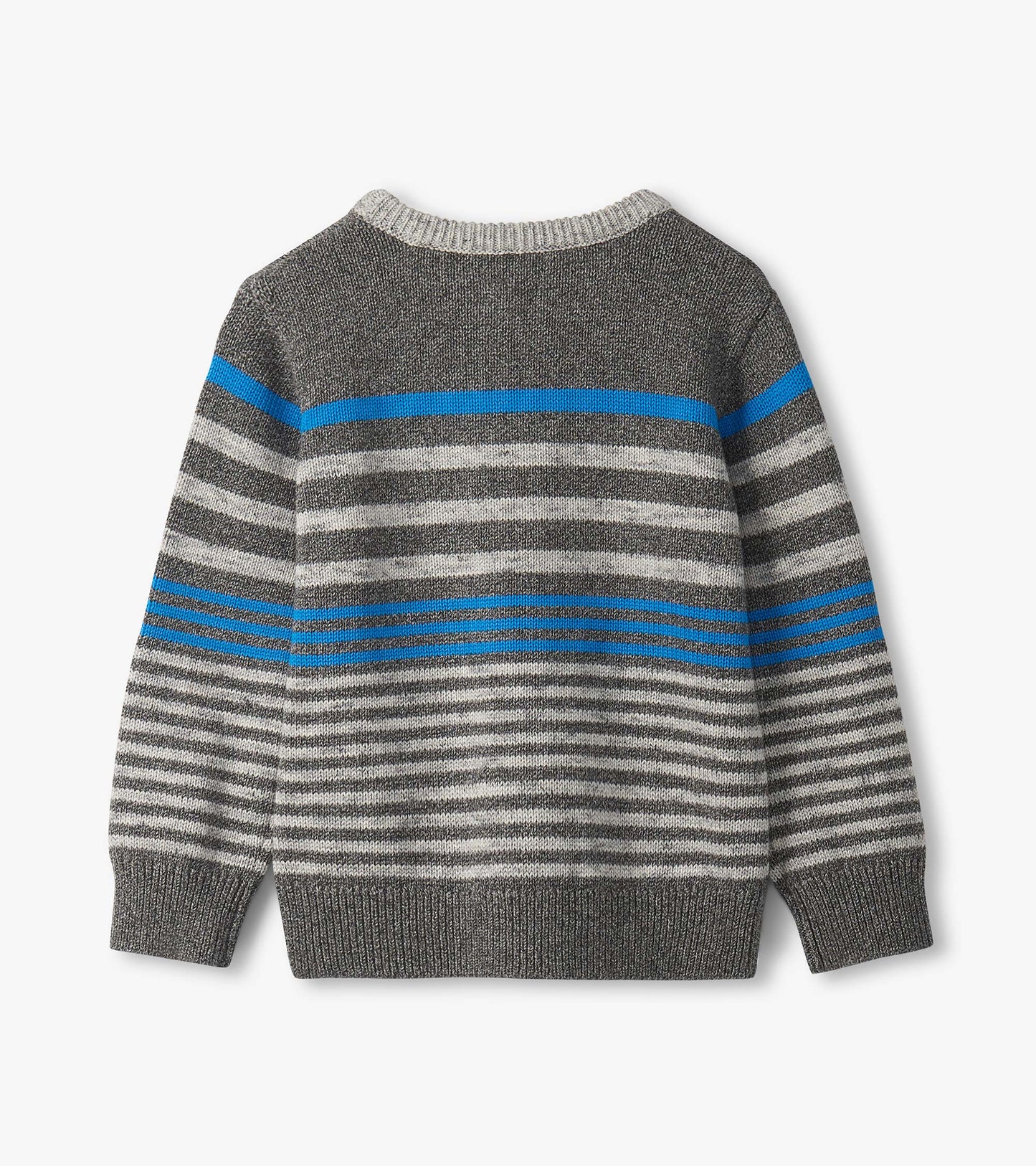 Pull à encolure ronde – Rayures sur fond moucheté