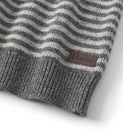 Pull à encolure ronde – Rayures sur fond moucheté