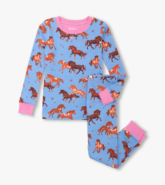 Girls Tinsel Horses Cotton Pajama Set