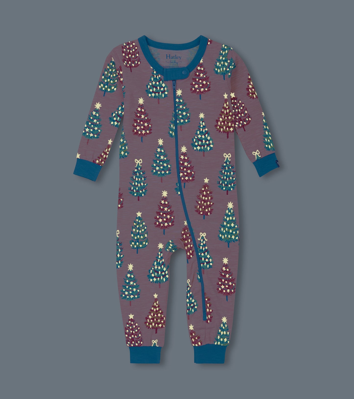 Baby Girls Pink Bottle Brush Trees Glow in the Dark Cotton Sleeper