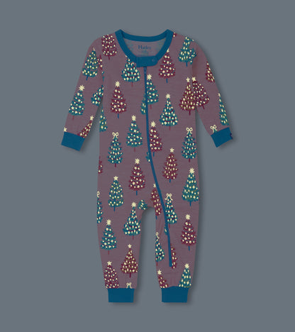 Baby Girls Pink Bottle Brush Trees Glow in the Dark Cotton Sleeper