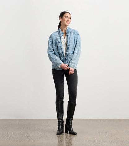 Quilted Tencel Jacket - Washed Blue