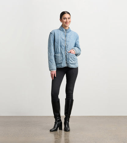 Quilted Tencel Jacket - Washed Blue