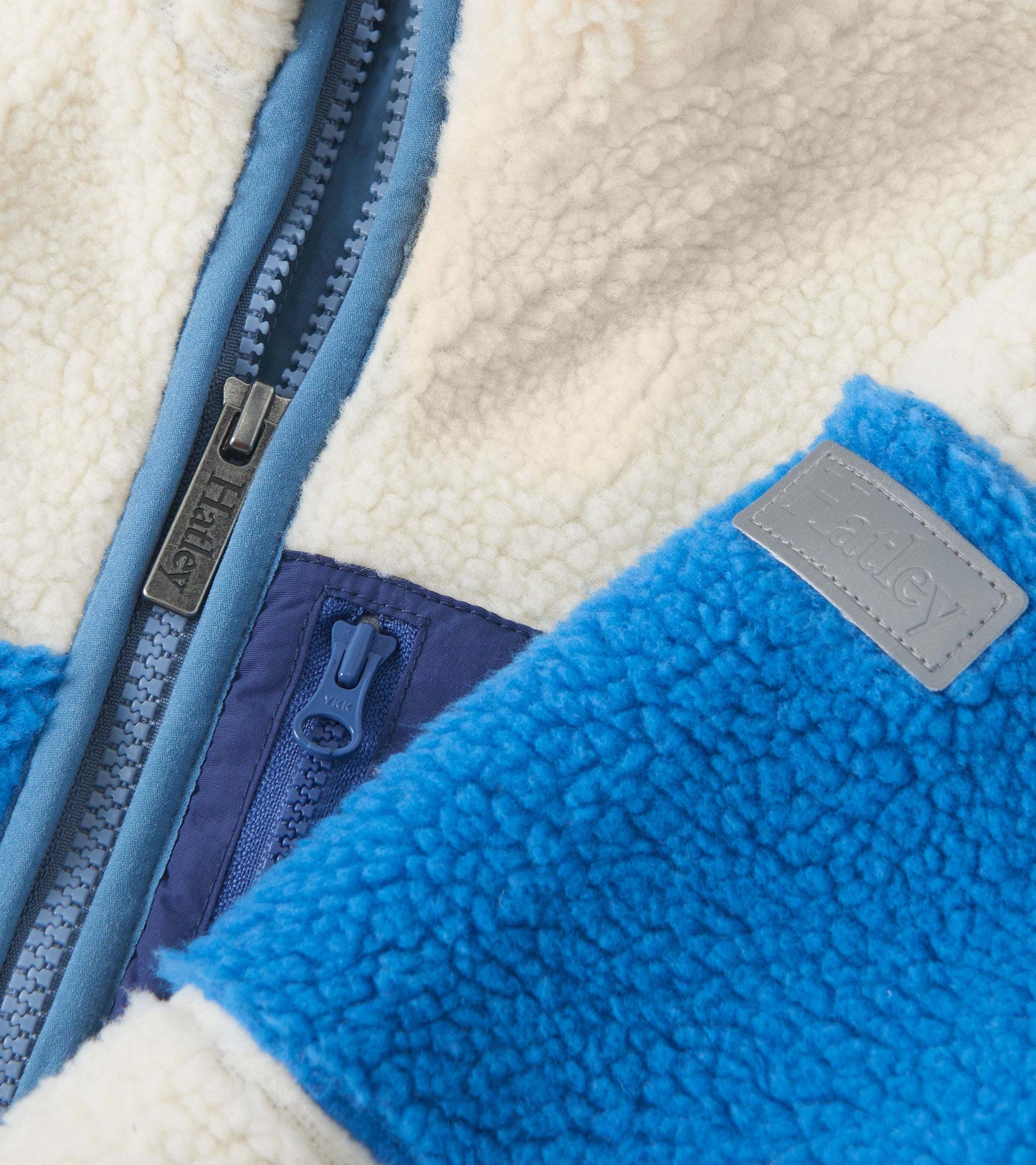 Veste en faux sherpa à fermeture à glissière – Fumée blanche