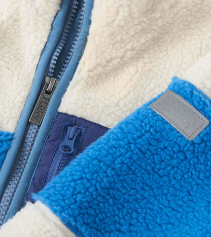 Veste en faux sherpa à fermeture à glissière – Fumée blanche