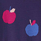 Pink apple and blue apple on a purple background