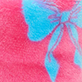 Blue butterfly on a pink textured background