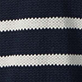 Women's V-Neck Sweater - Navy and Cream Stripes