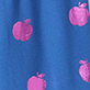 Blue fabric with pink apple pattern