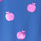 Three pink apples on a blue background
