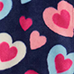 Pink and white hearts on dark blue background