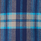 Blue plaid pattern with light blue and white stripes