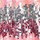 Abstract pink, gray, and white textured pattern with vertical streaks and scattered circles