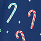 Three striped candy canes on a blue background