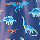 Colorful dinosaur illustrations on a blue background