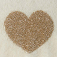 Gold glitter heart on a white background
