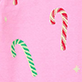 Two striped candy canes on a pink background, one green and white and one red and white