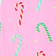 Pink pattern with candy canes and colorful sprinkles