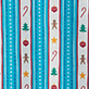 Five vertical ribbons in teal, pink, and white with stars, flowers, and squiggle patterns