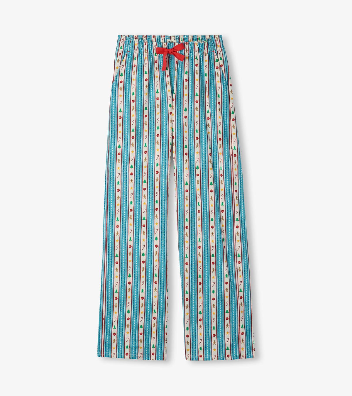 Pyjama 2 pièces à imprimé décorations de Noël boutonné – Femme