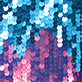 Blue, teal, and pink sequin pattern