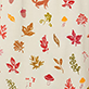 Cream background with scattered red, orange, and beige autumn leaves