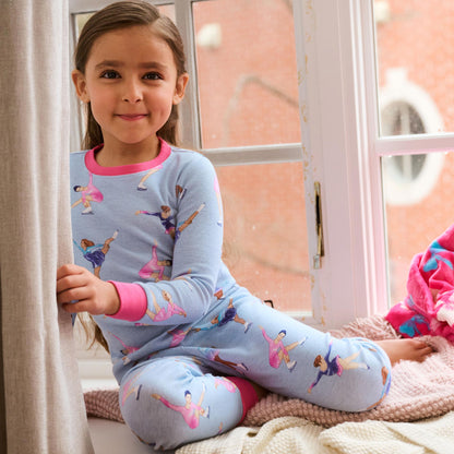 Girls Figure Skaters Cotton Pajama Set
