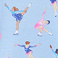 Blue pattern with dancers in colorful outfits
