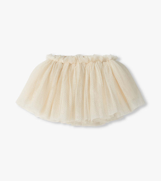Gardenia Puffy Tutu in cream with a gathered elastic waist and layered glitter dot tulle skirt