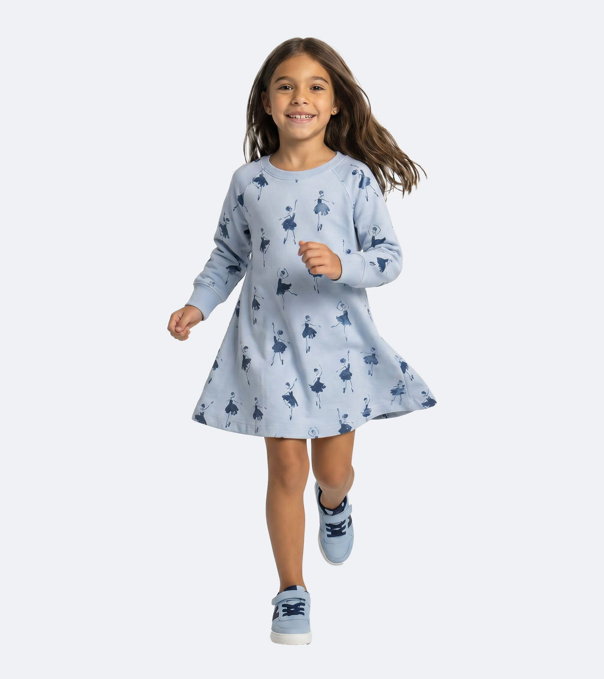 Girls Foil Ballerinas Sweatshirt Dress