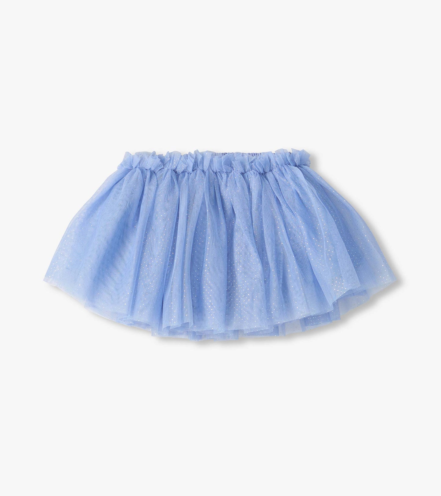 Kentucky Blue Puffy Tutu with layered light blue skirt and glittery mesh overlay, full front view