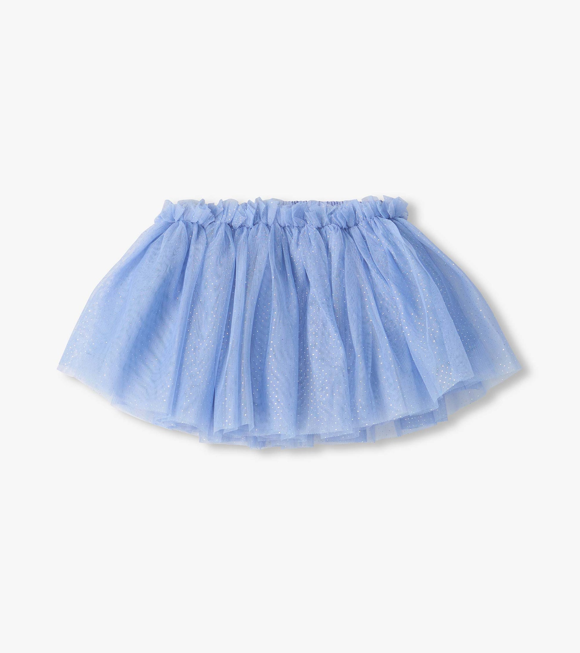 Kentucky Blue Puffy Tutu with layered light blue skirt and glittery mesh overlay, full front view