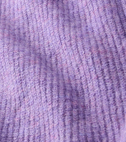 Close-up of lilac melange rib-knit texture on the Iris Sweater Dress