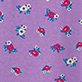 Purple pattern with small pink, blue, and white floral shapes