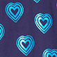 Blue outlined heart pattern on a dark purple background