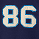 White outlined number 86 on a dark navy background
