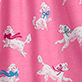Pink pattern with white and gray unicorns, stars, and rainbows