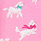 Two white pegasus figures on a pink background, one with a rider in a pink dress