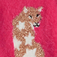 Gold glitter unicorn with white flowers on a pink textured background