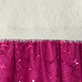 Pink textured fabric with small sequins and a cream background above