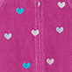 Pink and purple vertical striped pattern with small white and blue hearts