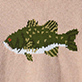Green fish-shaped design with white zigzag patterns