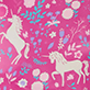 Pink pattern with white deer, flowers, and dancing figures