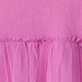 Pink fabric with gathered seam detail