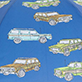 Four colorful cartoon race cars with visible labels and checkered details