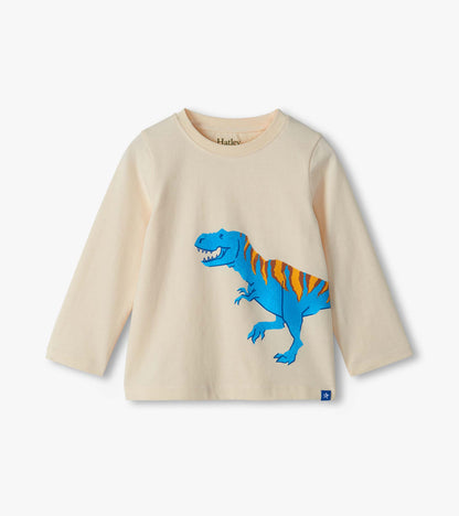 T-shirt à imprimé T-Rex à col rond manches longues – Bébé et tout-petit garçon