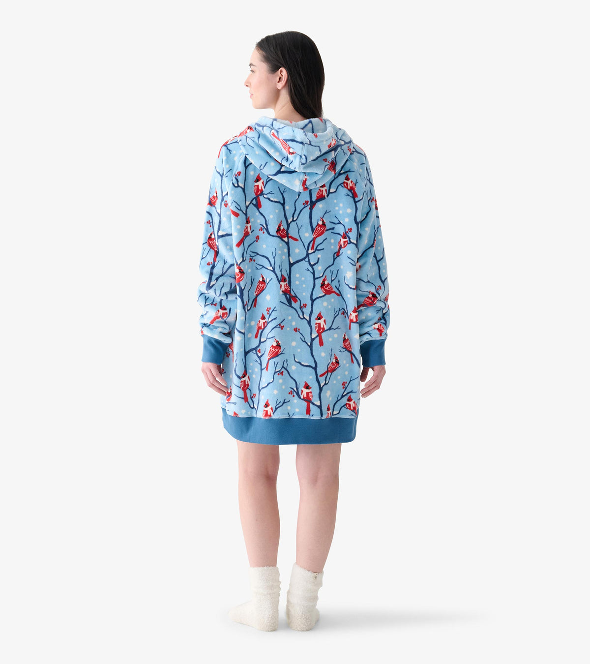 Adult Winter Cardinals Oversized Fleece Hoodie